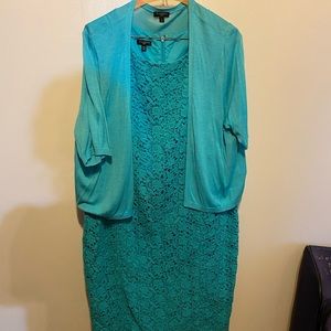 Talbots Aqua Dress with Jacket